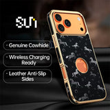 CASESUN Horse-Patterned Genuine Leather MagSafe Case For iPhone 17 Series
