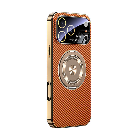 CASESUN Kevlar Texture 360° Rotating Magnetic Stand Case For iPhone 17 Series