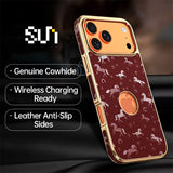 CASESUN Horse-Patterned Genuine Leather MagSafe Case For iPhone 17 Series