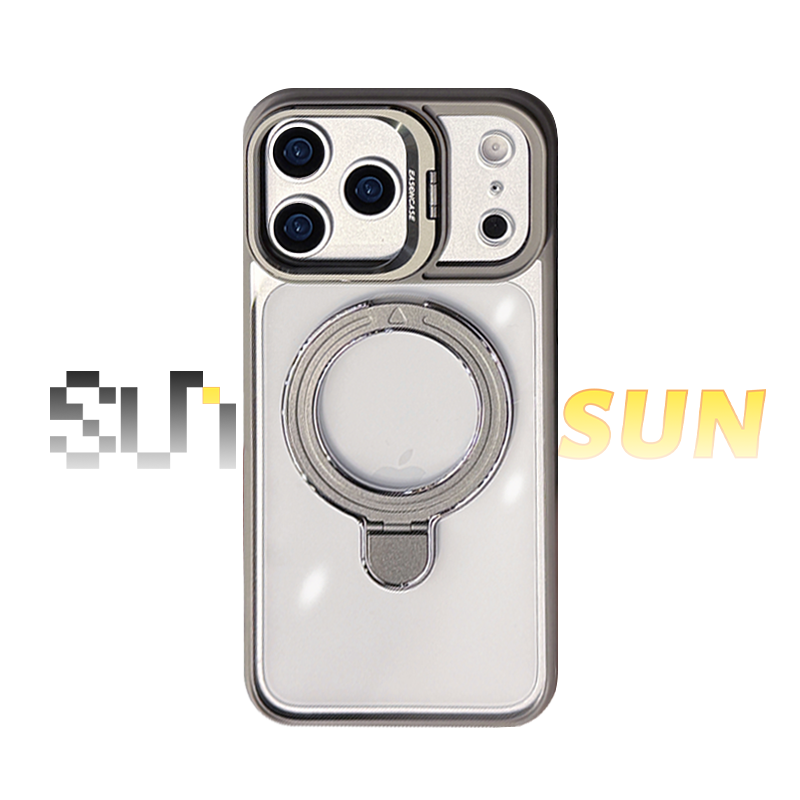 Magnetic ring stand on CASESUN clear iPhone case