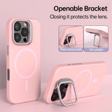 CaseSun-Magnetic Silicone Lens-Stand Case for iPhone 16 Pro Max