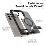 CaseSun-Matte Magnetic Armor Kickstand Case For Samsung S25 Ultra/Edge/Plus