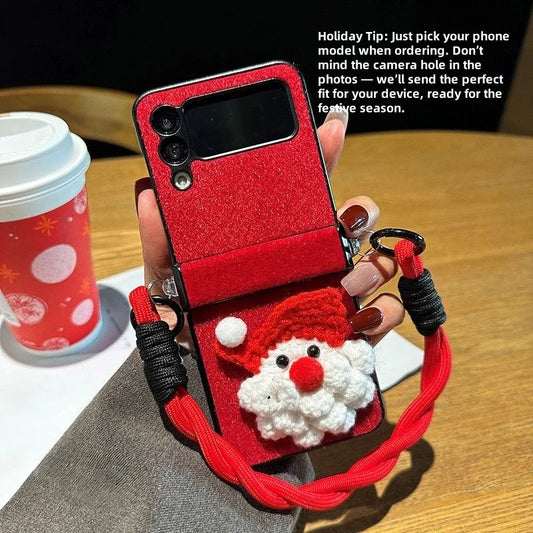 CASESUN Santa Red Velvet Case for Samsung Galaxy Z Flip5/4/3 – Christmas Edition