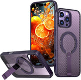 Magnetic Breathable For iPhone Case With Kickstand