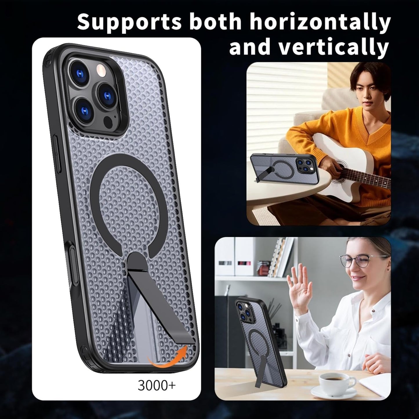 Magnetic Breathable For iPhone Case With Kickstand| CASESUN®