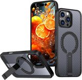 Magnetic Breathable For iPhone Case With Kickstand