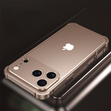 CASESUN iPhone 17 Pro Max Aluminum Frame Case — precision-cut edges, smooth texture, and solid metal buttons.