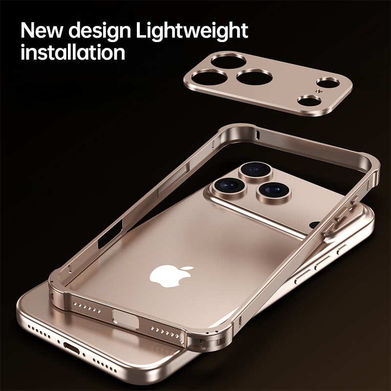 CASESUN easy-install seahorse buckle design for iPhone 17 Pro Max metal frame case — quick snap fit, no tools needed.