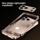 CASESUN easy-install seahorse buckle design for iPhone 17 Pro Max metal frame case — quick snap fit, no tools needed.