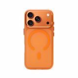 CASESUN iPhone 17 Pro Max case in orange — vibrant color with strong MagSafe alignment.