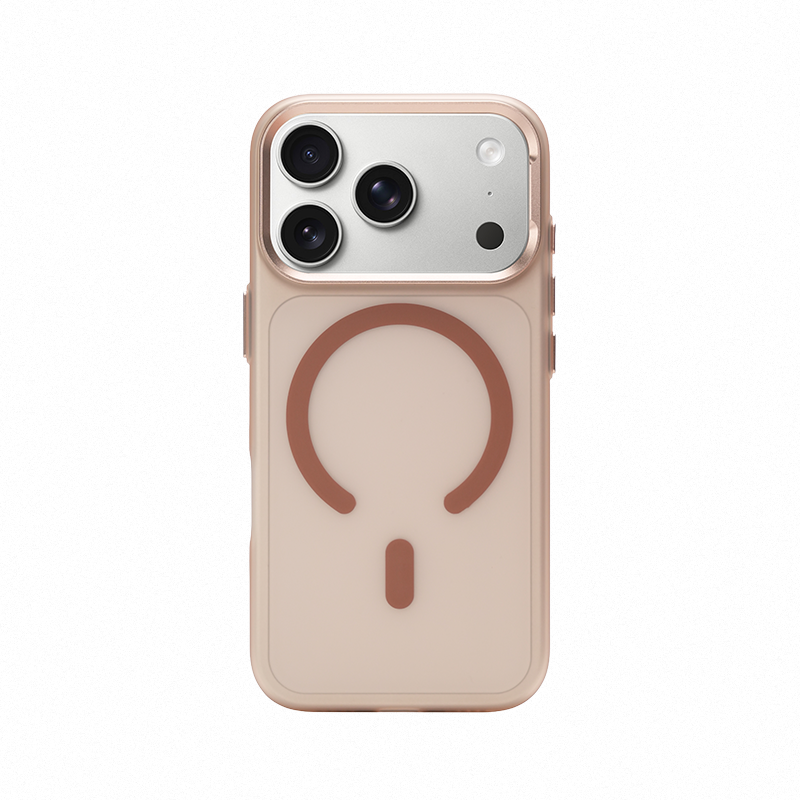 CASESUN iPhone 17 Pro Max case in champagne gold — elegant matte texture with MagSafe compatibility.