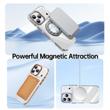 CASESUN-iPhone 17 Pro Max clear case compatible with MagSafe accessories like wallet and wireless charger.