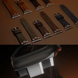 CASESUN Men's Genuine Leather Apple Watch Strap