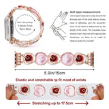 Elegant Rose Apple Watch Band – Jewelry-Inspired Bracelet for Women