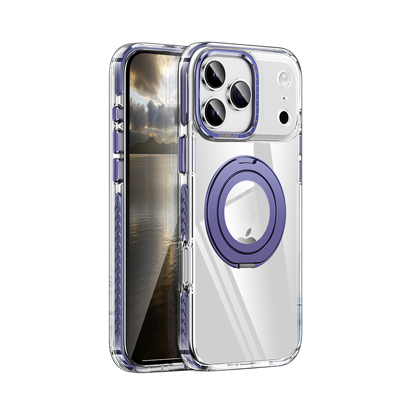 iPhone 17 Pro Max clear magnetic case available in Deep purple