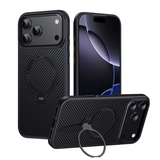 CASESUN-Carbon Fiber Texture 360° MagSafe Stand Case for iPhone 17 Pro Max