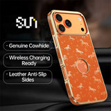 CASESUN Horse-Patterned Genuine Leather MagSafe Case For iPhone 17 Series