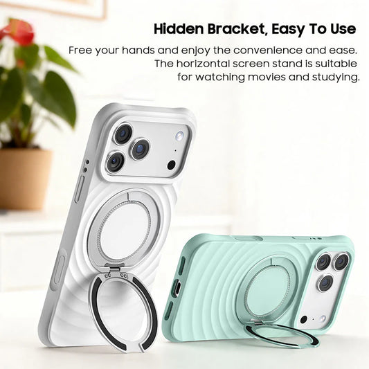 CASESUN 360° Rotating Liquid Silicone Stand Case with MagSafe For iPhone 17 Series
