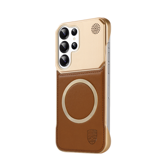 Frameless Leather Texture Magnetic Case For Samsung S25 Ultra