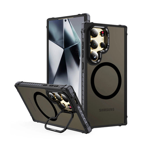CASESUN Transparent Black Matte Drop-Proof Stand Case For Samsung S26 Ultra