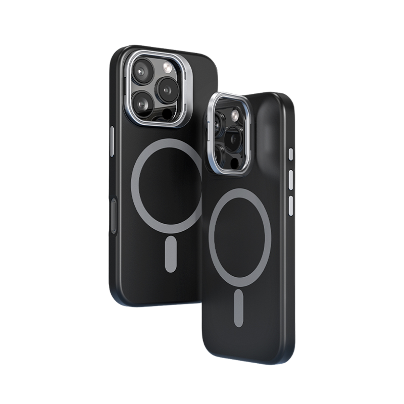 CaseSun-Magnetic Silicone Lens-Stand Case for iPhone 16 Pro Max