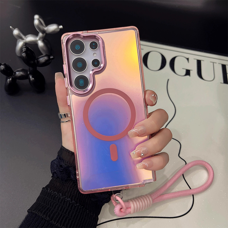 CaseSun-Colorful Magnetic Case With Lanyard For Samsung S25 Series