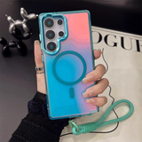 CaseSun-Colorful Magnetic Case With Lanyard For Samsung S25 Series
