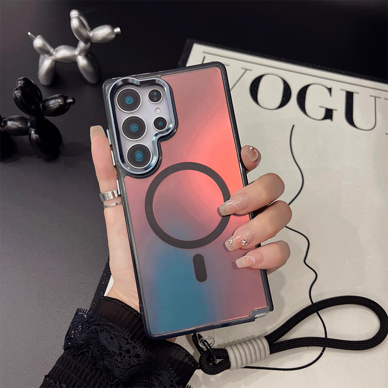 CaseSun-Colorful Magnetic Case With Lanyard For Samsung S25 Series