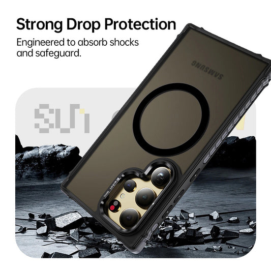CASESUN Transparent Black Matte Drop-Proof Stand Case For Samsung S26 Ultra