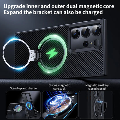 360° Magnetic Ring Stand Case for Galaxy S25 Ultra| CASESUN®