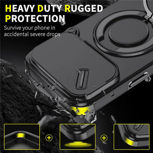 TitanGuard Premium Armor Kickstand Case For iPhone 17 Pro Max