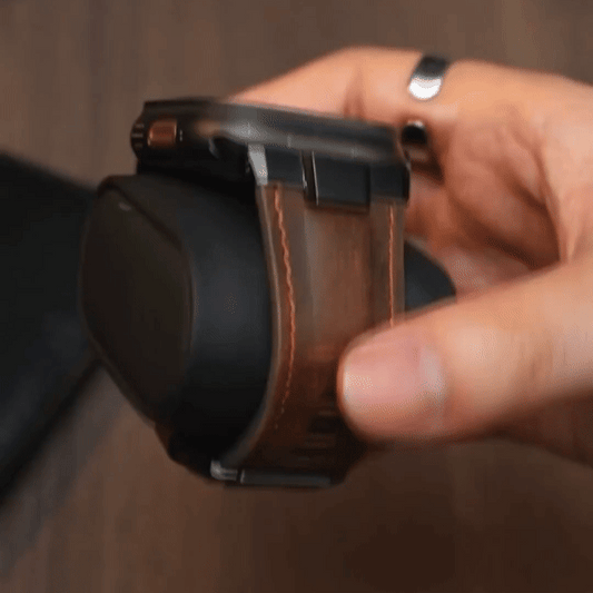 CASESUN Men's Genuine Leather Apple Watch Strap