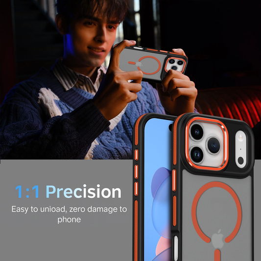 Dual-Color Anti-Slip Textured Magnetic Case for iPhone 17 Pro Max