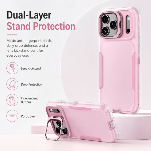 CASESUN 2-in-1 Anti-Drop Phone Case with Lens Stand for iPhone Series