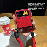 CASESUN Santa Red Velvet Case for Samsung Galaxy Z Flip5/4/3 – Christmas Edition