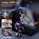 Metal Finish Magnetic Case with Wing Stand For iPhone 16 Pro Max