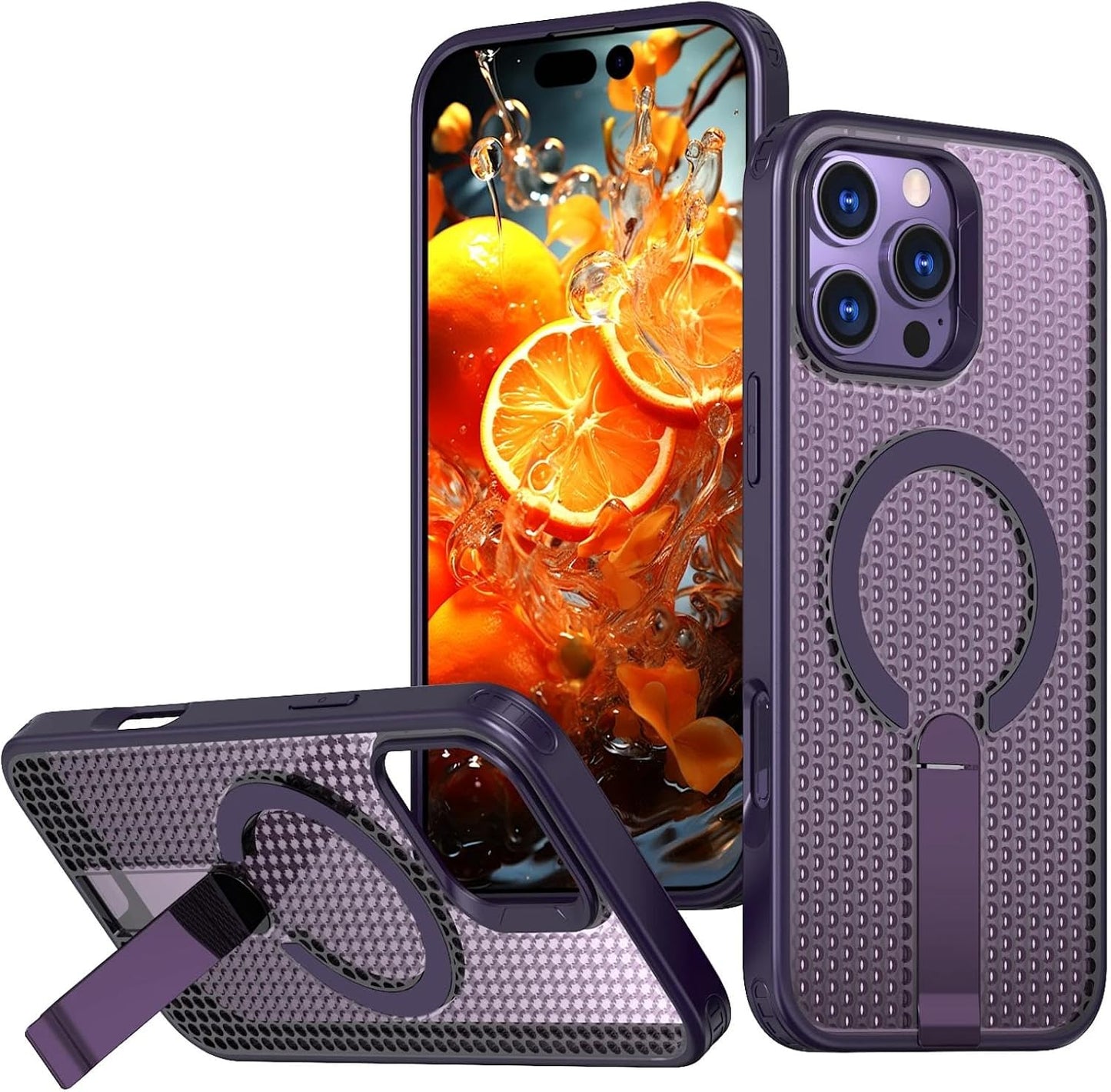 Magnetic Breathable For iPhone Case With Kickstand| CASESUN®