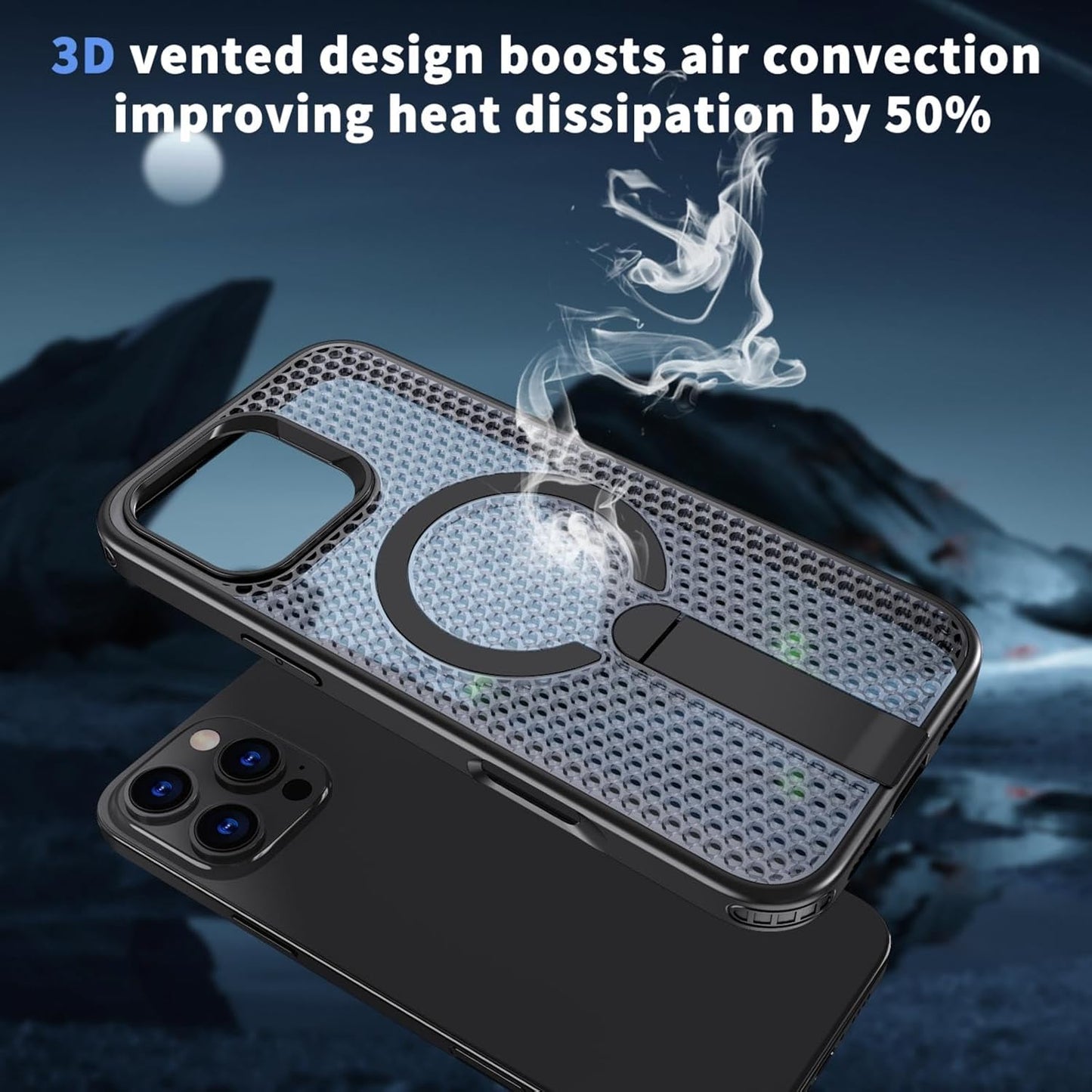 Magnetic Breathable For iPhone Case With Kickstand| CASESUN®