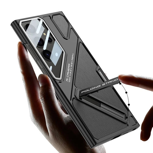 Magnetic Leather Kickstand Case for Galaxy S25 Ultra | CASESUN®