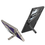 Magnetic Leather Kickstand Case for Samsung Galaxy S25 Ultra
