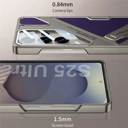 Magnetic Leather Kickstand Case for Galaxy S25 Ultra | CASESUN®