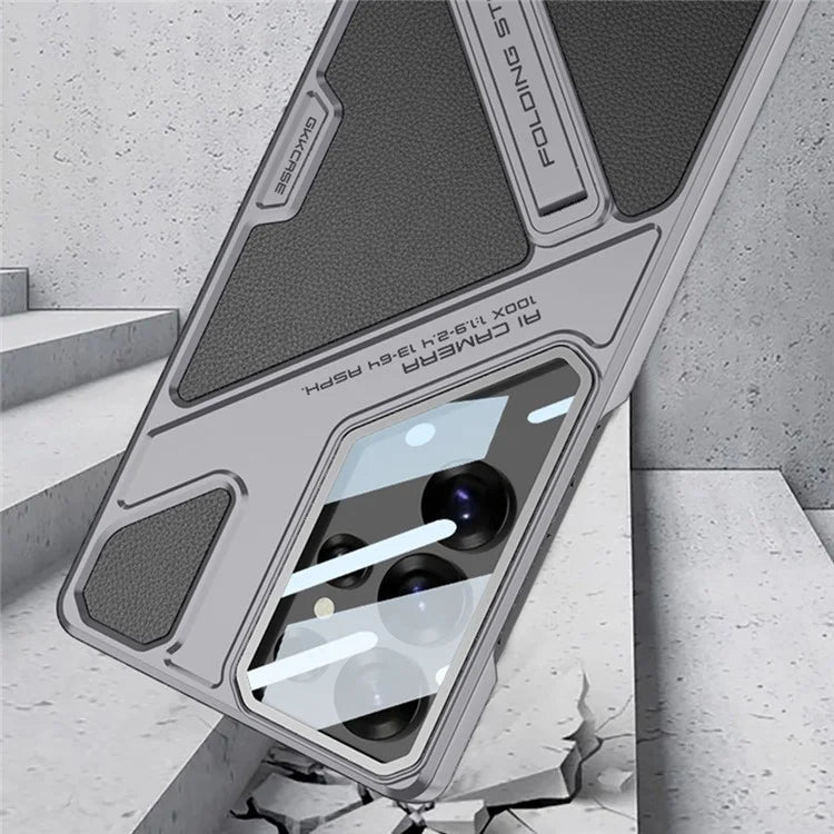 Magnetic Leather Kickstand Case for Galaxy S25 Ultra | CASESUN®