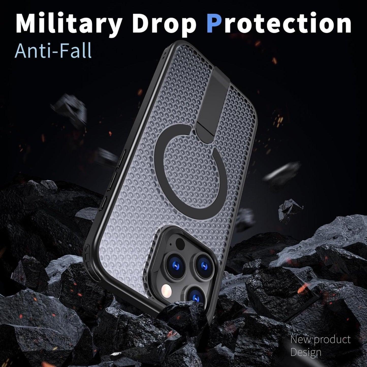 Magnetic Breathable For iPhone Case With Kickstand| CASESUN®