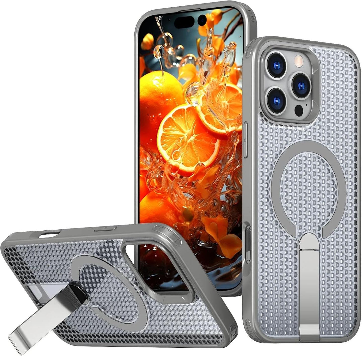 Magnetic Breathable For iPhone Case With Kickstand| CASESUN®
