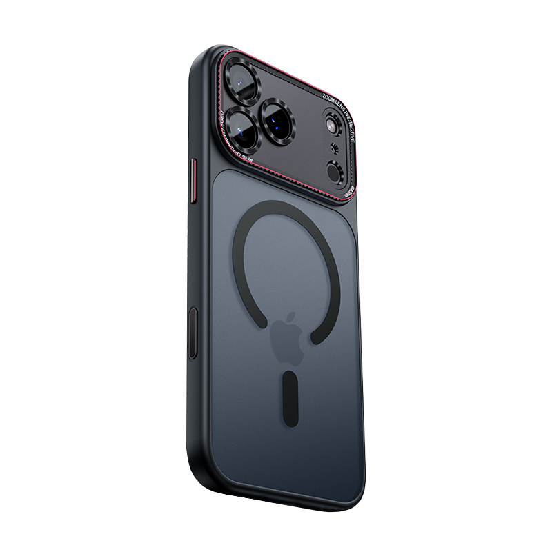 CASESUN black frosted MagSafe phone case for iPhone 17 Pro Max with shockproof PC back panel