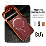 MagSafe magnetic attachment demonstration on N52 Kevlar texture case for iPhone 17 Pro Max.