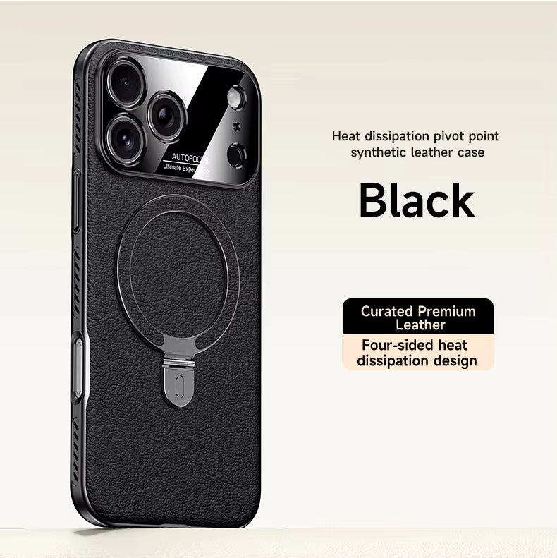 CASESUN Heat-Dissipation Pivot Leather Case for iPhone 17/16/15 Series