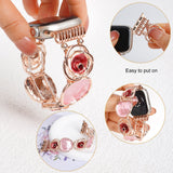 Elegant Rose Apple Watch Band – Jewelry-Inspired Bracelet for Women