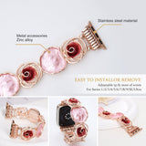 Elegant Rose Apple Watch Band – Jewelry-Inspired Bracelet for Women