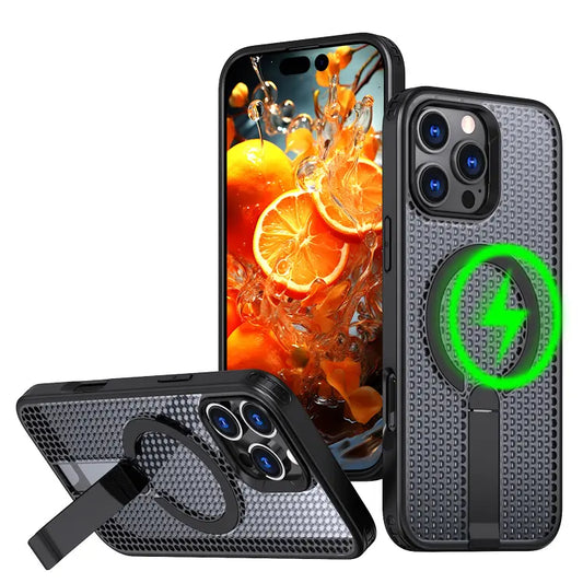 Magnetic Breathable For iPhone Case With Kickstand| CASESUN®